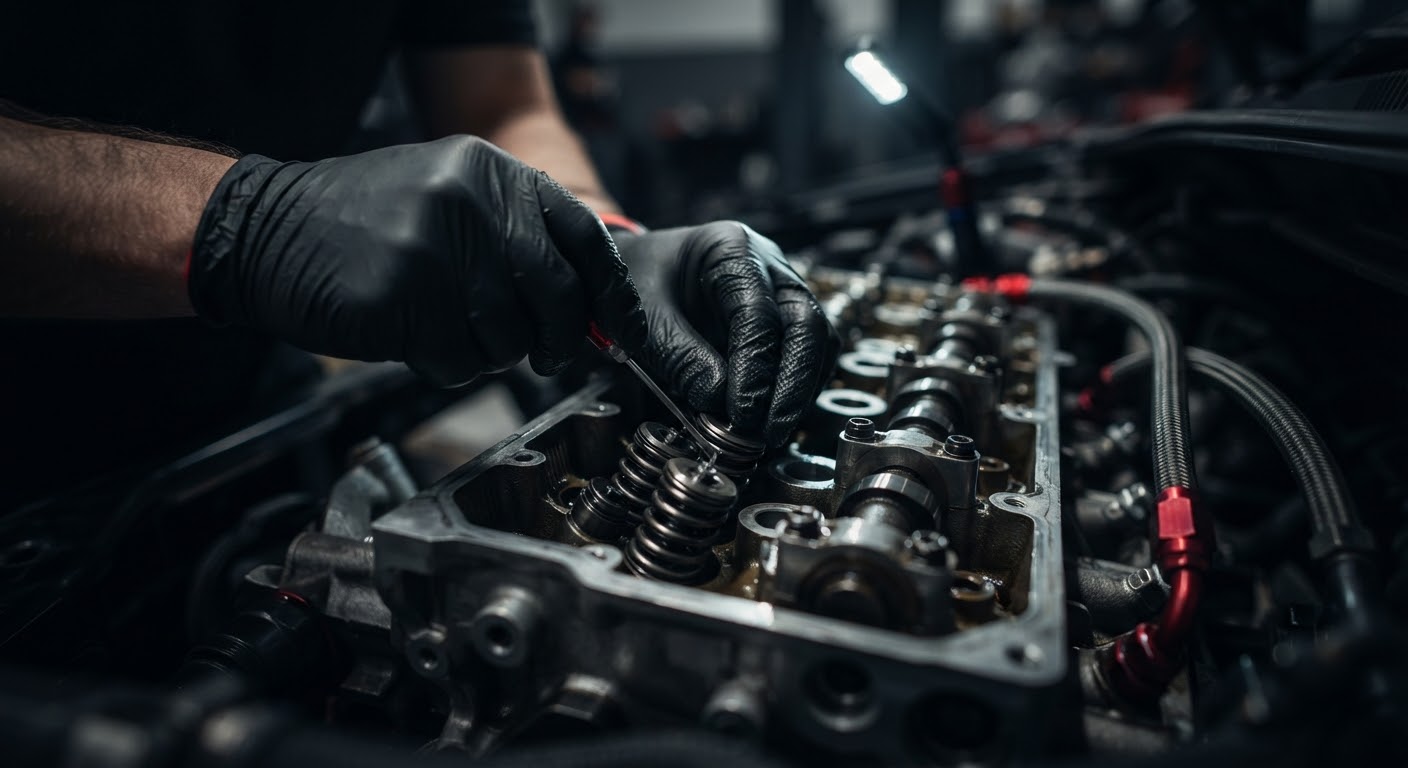 Engine internals during a rebuild